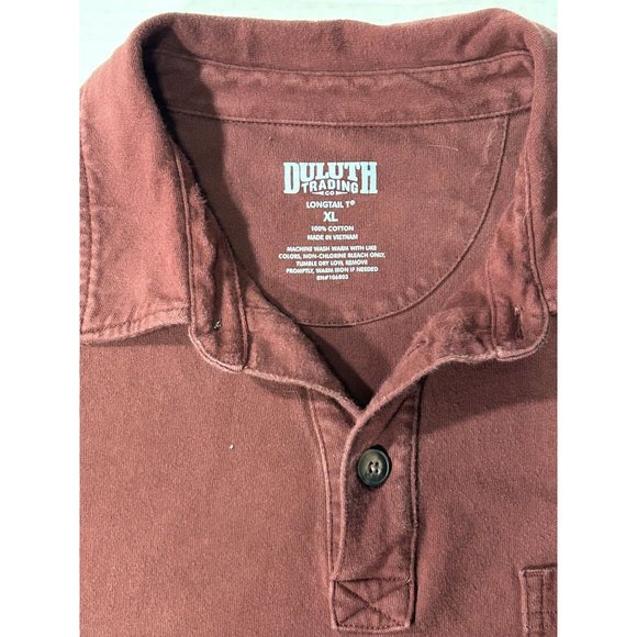 Duluth Trading‎ Co Longtail T XL Maroon Polo Shirt - Picture 1 of 6